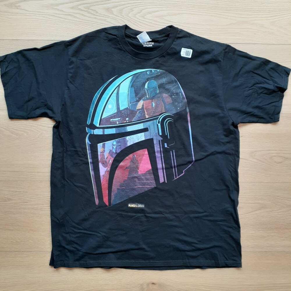 The Mandalorian Helmet Scene - Star Wars - New XL Black T-Shirt